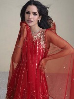 Tomato Red Real Premium Silk Salwar Kameez